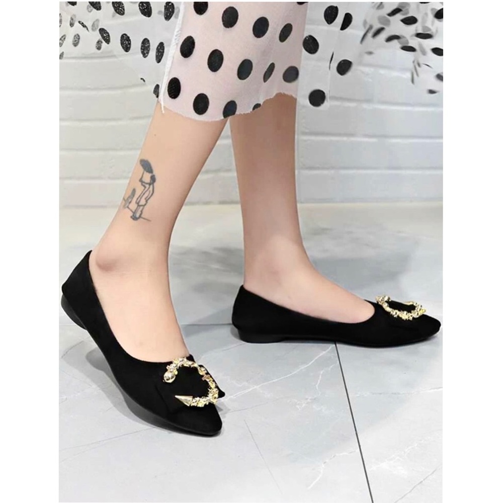 Rhinestone Point Toe Flat - Picture 3 of 6